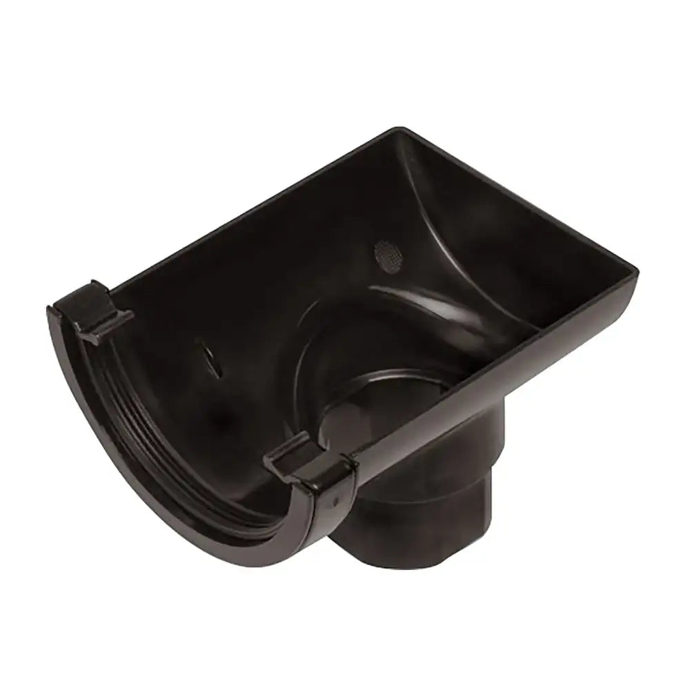 Half Round Gutter Stopend Outlet Black(AO2BL)