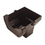 Square Gutter Stopend Outlet Black (AOS2BL)