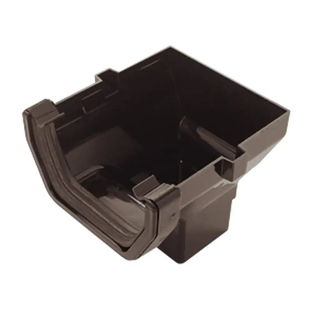 Square Gutter Stopend Outlet Black (AOS2BL)