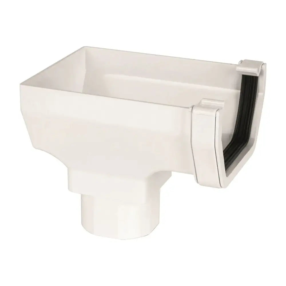 Square Gutter Stopend Outlet White (AOS2W)