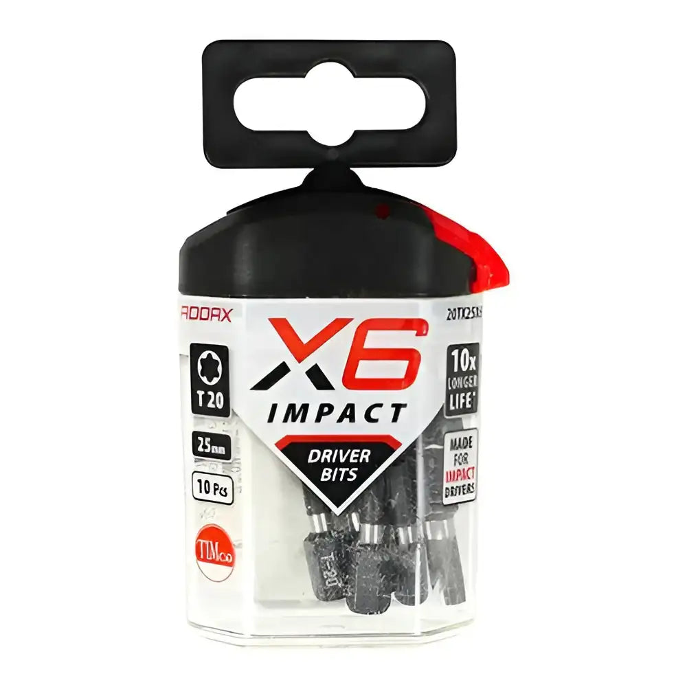 Timco X6 Impact Driver Bit TX20 x 25mm 10 Piece