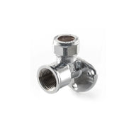 Compression Chrome Wall Plate Elbow 15mm x 1/2 Inch