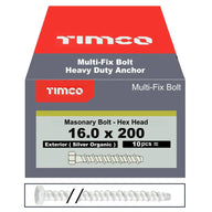 Multi Fix Hex Concrete Bolt 16x200mm Pack 100