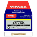 Multi Fix Hex Concrete Screw 7.5x100mm Pack 100