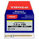 Multi Fix Hex Concrete Screw 7.5x150mm Pack 100