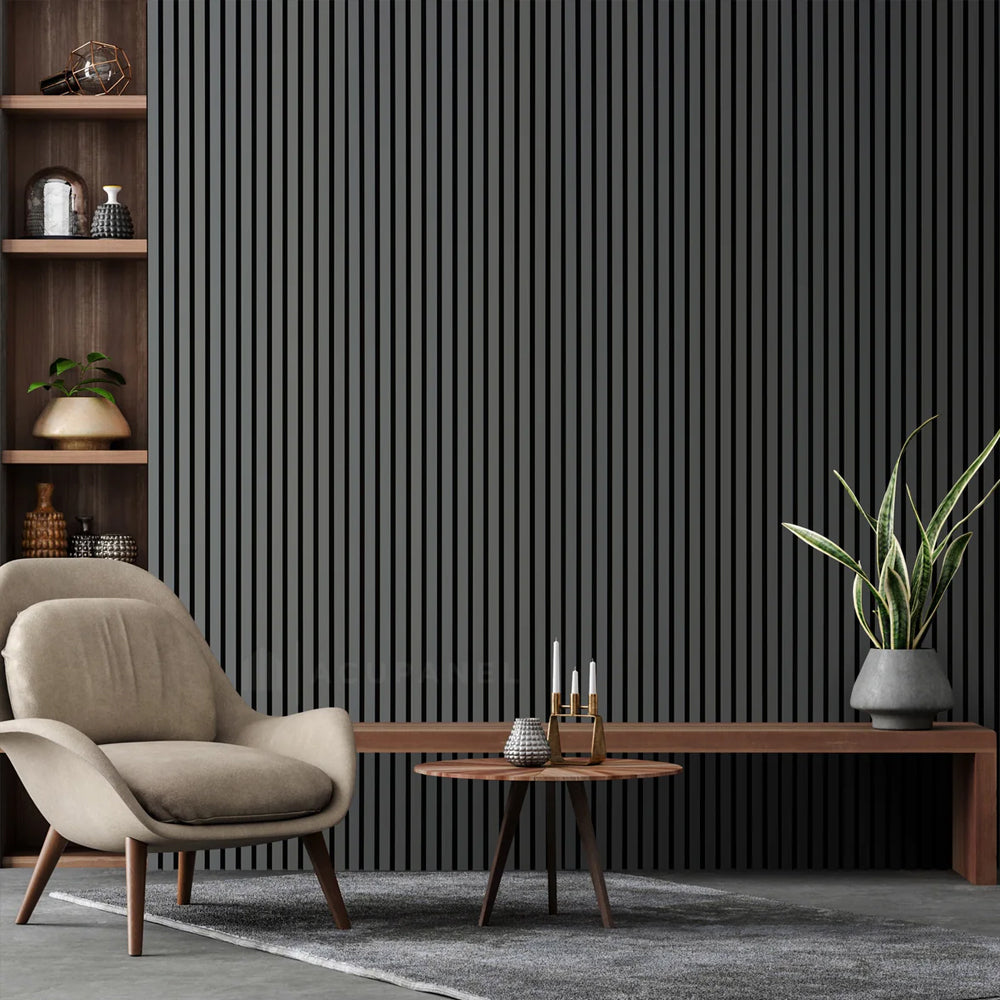 Slate Grey Acoustic Slat Wall Panel 2400 x 600mm
