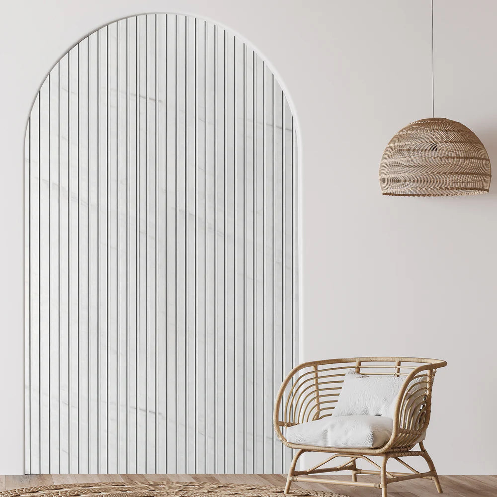 White Marble Acoustic Slat Wall Panel 2400 x 600mm
