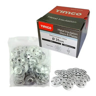 TIMCO METAL INSULATION DISC 100 PER PACK