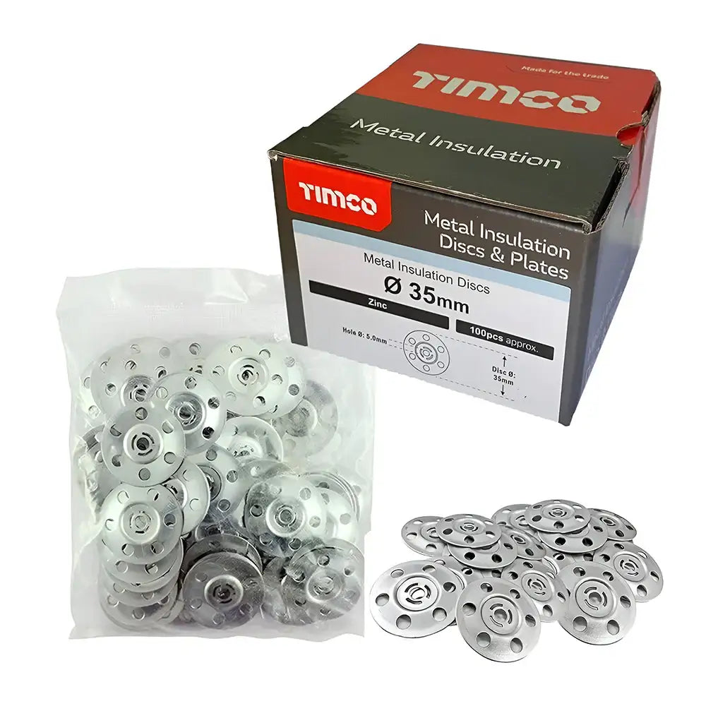 TIMCO METAL INSULATION DISC 100 PER PACK