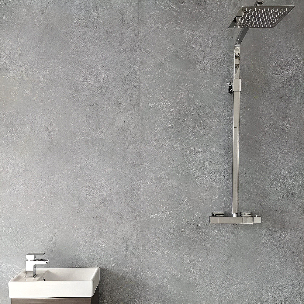 Bathroom SHOWER PANEL CONCRETE MATT GREY 1m x 2.4m 10mm
