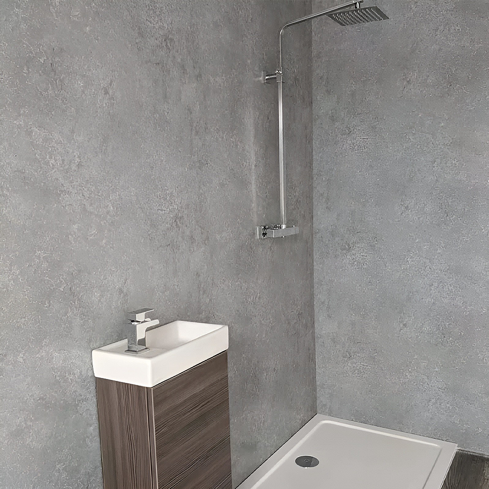 Bathroom SHOWER PANEL CONCRETE MATT GREY 1m x 2.4m 10mm