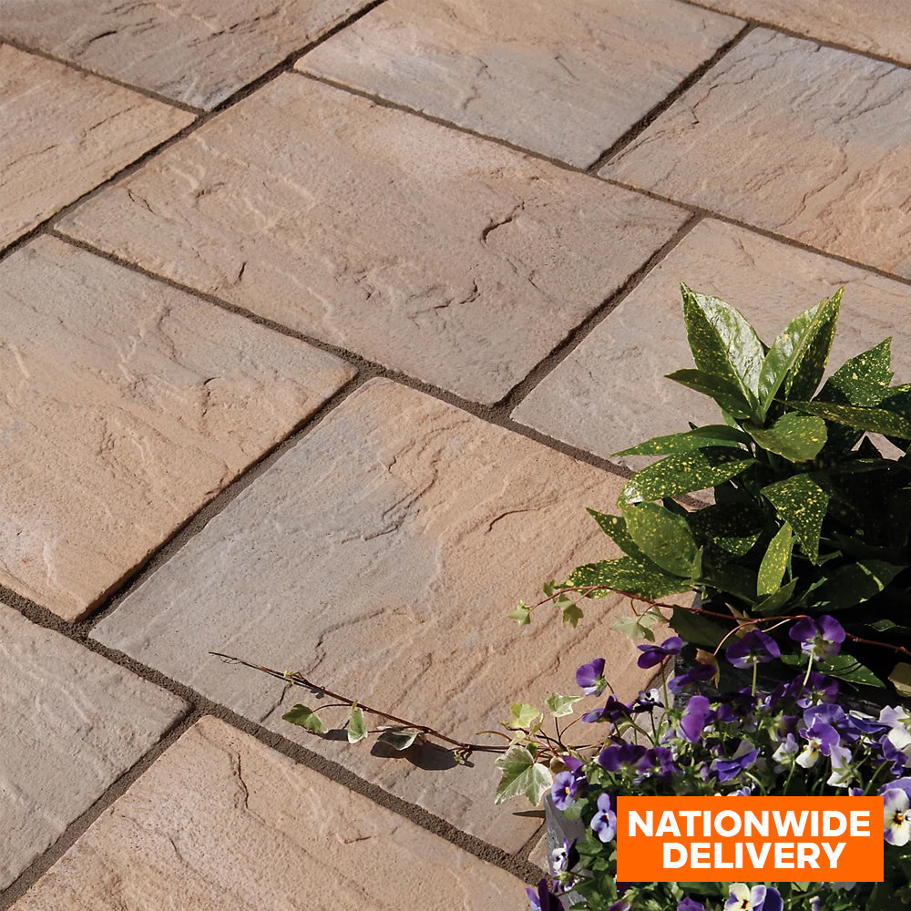 Bradstone York Brown Ashbourne ECO Patio Paving Kit 3.6m x 2.7m 9.72 m2 Pack of 48 Slabs