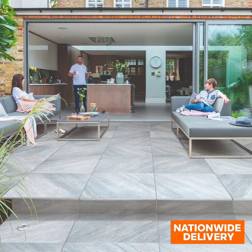 Bradstone Mode Profiled Silver Grey Porcelain Paving Slab