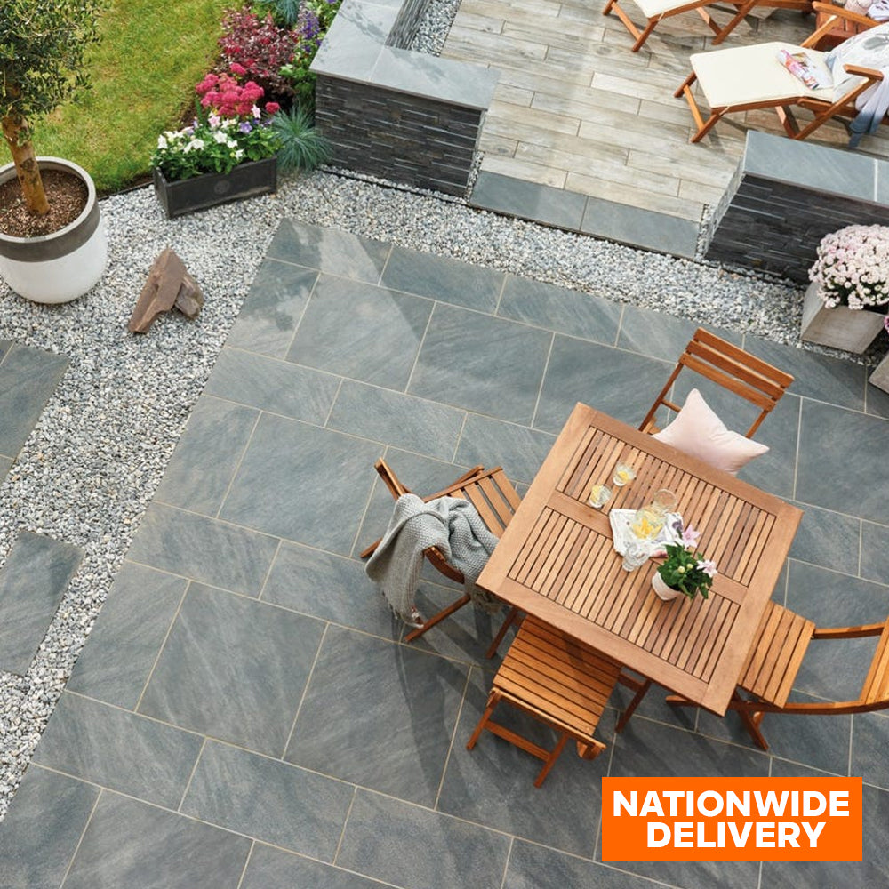 Bradstone Mode Profiled Dark Grey Porcelain Paving Slab