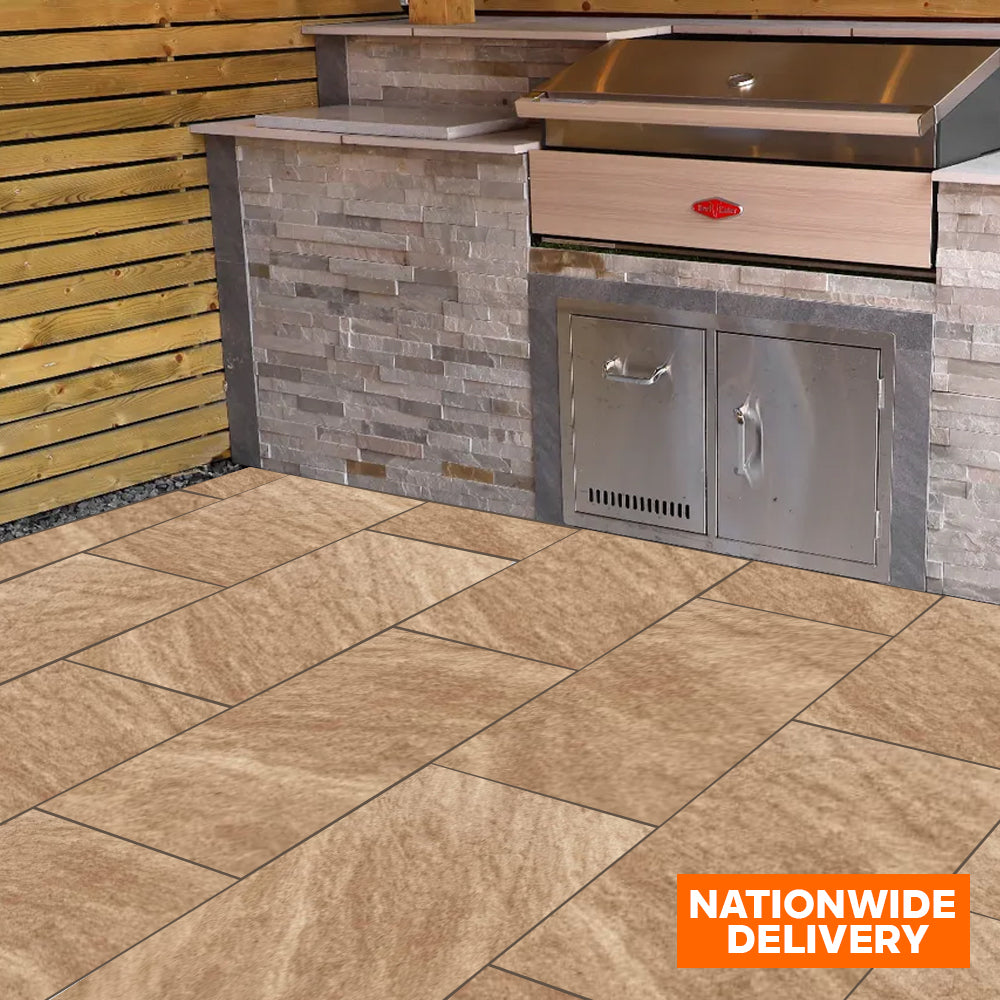 Bradstone Mode Profiled Honey Gold Porcelain Paving Slab