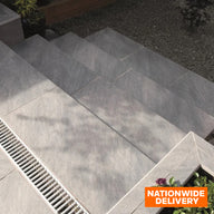 Bradstone Mode Profiled Porcelain Silver Grey Bullnose Step 900x450x20mm Pack of 1