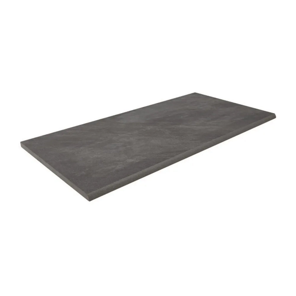 Bradstone Mode Profiled Porcelain Dark Grey Bullnose Step 900x450x20mm Pack of 1