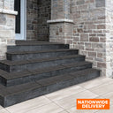 Bradstone Mode Profiled Porcelain Graphite Bullnose Step 900x450x20mm Pack of 1