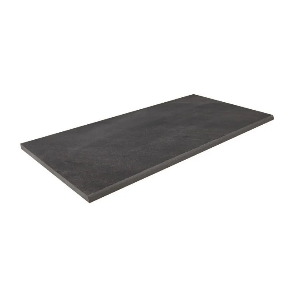 Bradstone Mode Profiled Porcelain Graphite Bullnose Step 900x450x20mm Pack of 1