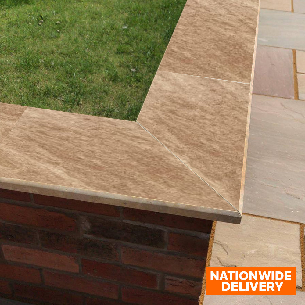 Bradstone Mode Profiled Honey Gold Edging / Coping 600x300x20mm Pack of 3