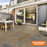 Bradstone ROCK Rustic Gold Porcelain Paving Slab 895x595x20mm 21.6m2 Pack of 40