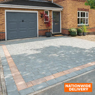 Bradstone Monksbridge Tegula 50mm Paver Block Paving 4 size - Cinder 9.6m2 Pack
