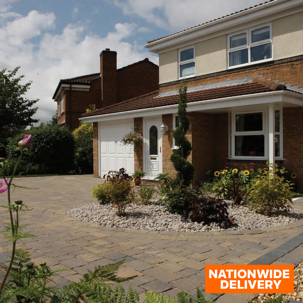 Bradstone Monksbridge Tegula 50mm Paver Block Paving 4 size - Croft  9.6m2 Pack