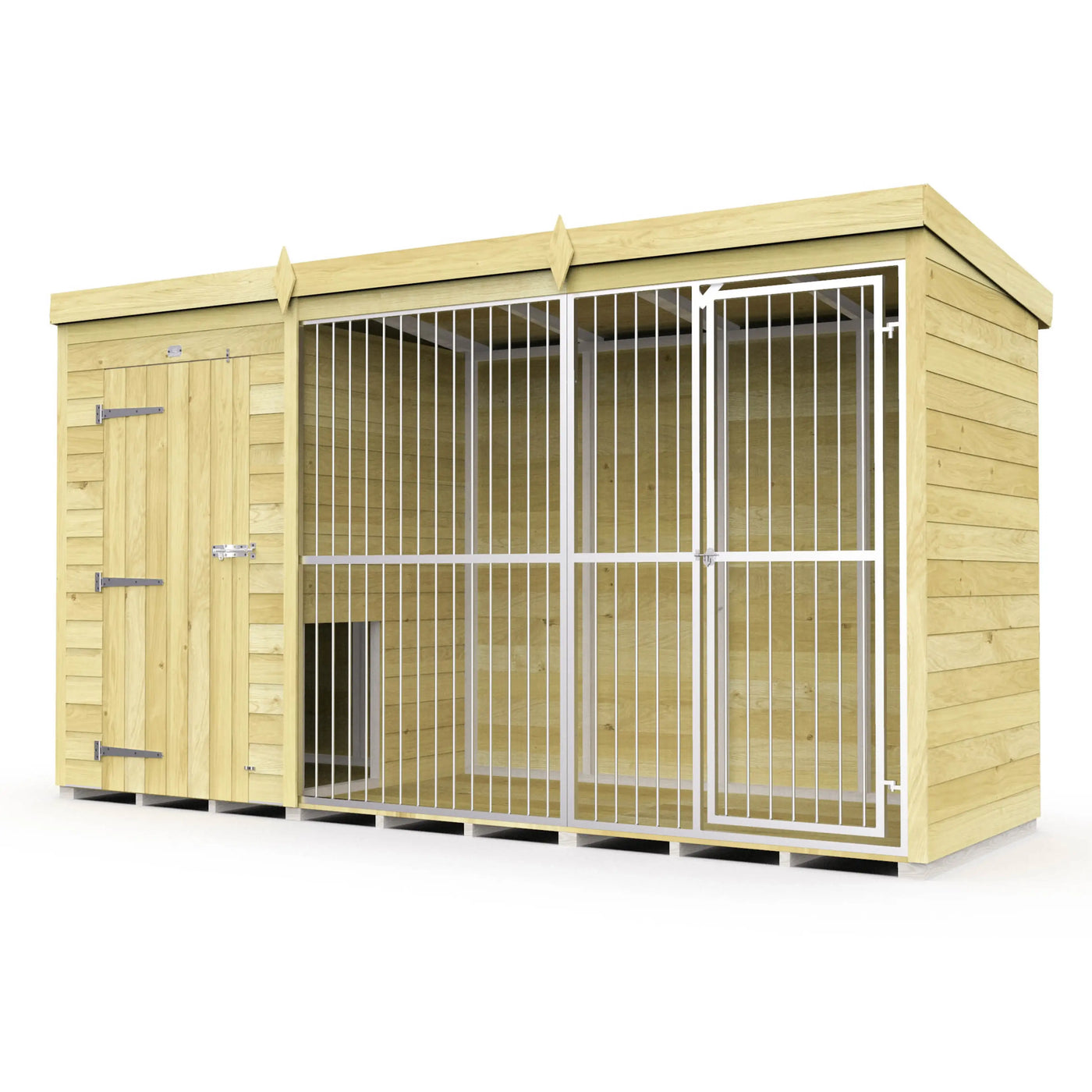 Dog Kennel And Run (Full Height With Bars)