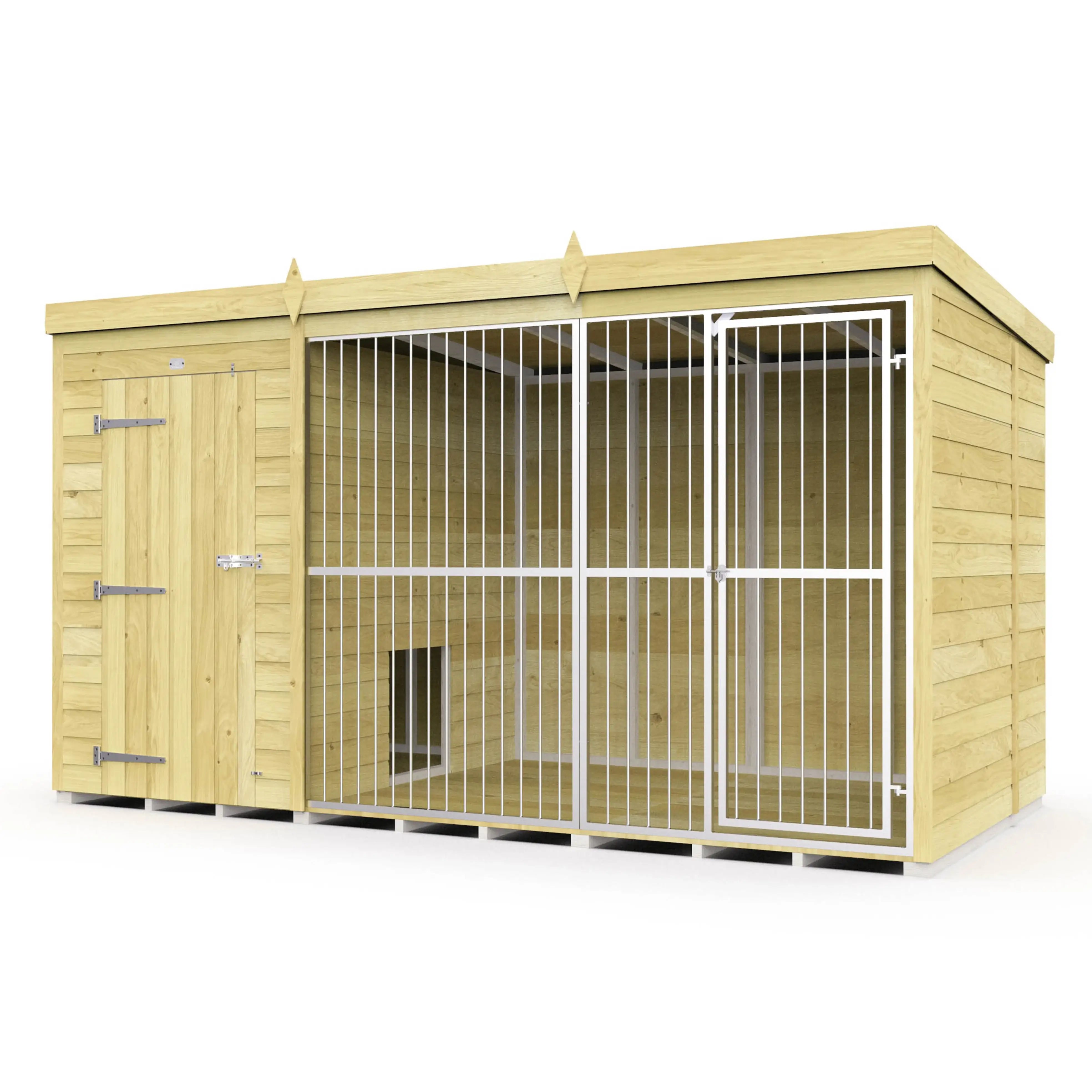 Dog Kennel And Run (Full Height With Bars)
