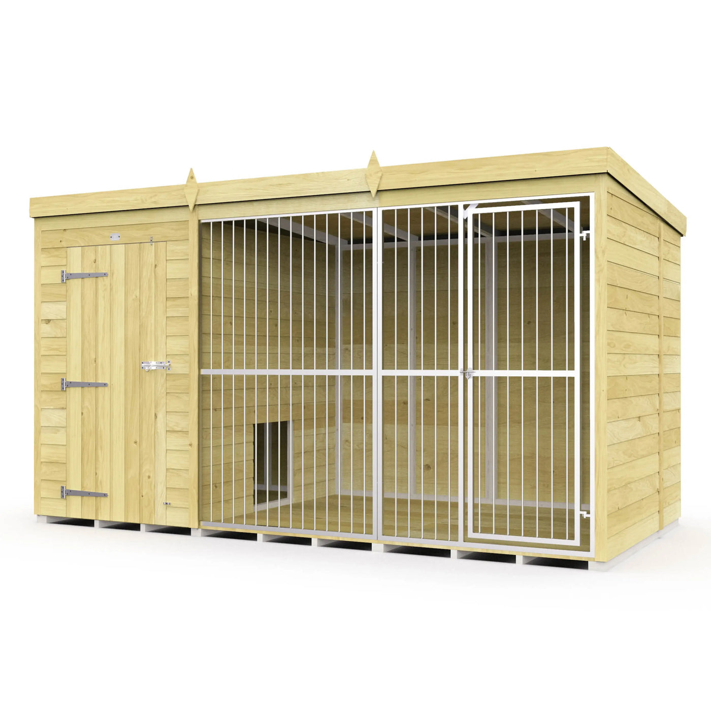 Dog Kennel And Run (Full Height With Bars)