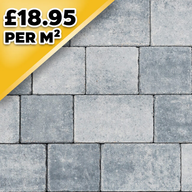 Cobbled 50mm Silver Grey Trio 3 Sized Block Paver
