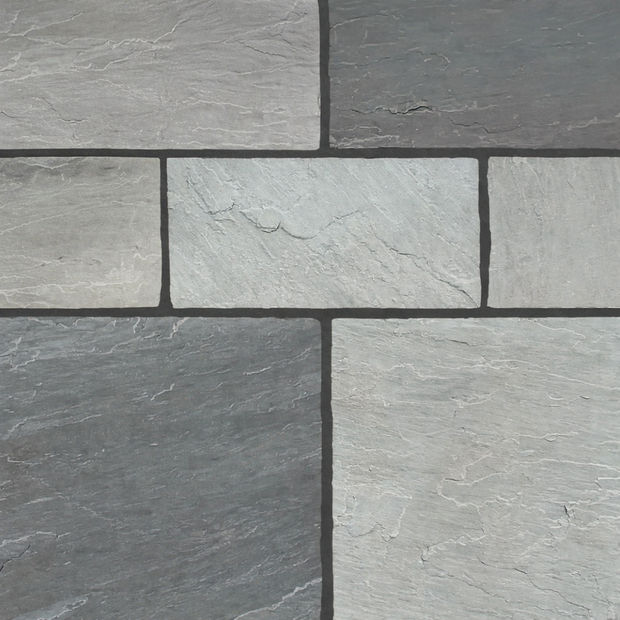 Kandla Grey Indian Natural Sandstone Paving Pack 22mm Calibrated 10.2m2 Patio Kit