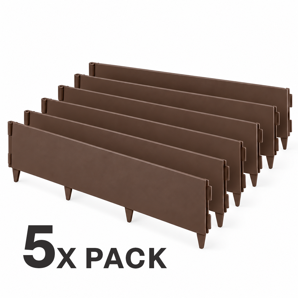Flexible Border Edging Strip 160mm x1060mm BROWN (5 pack)