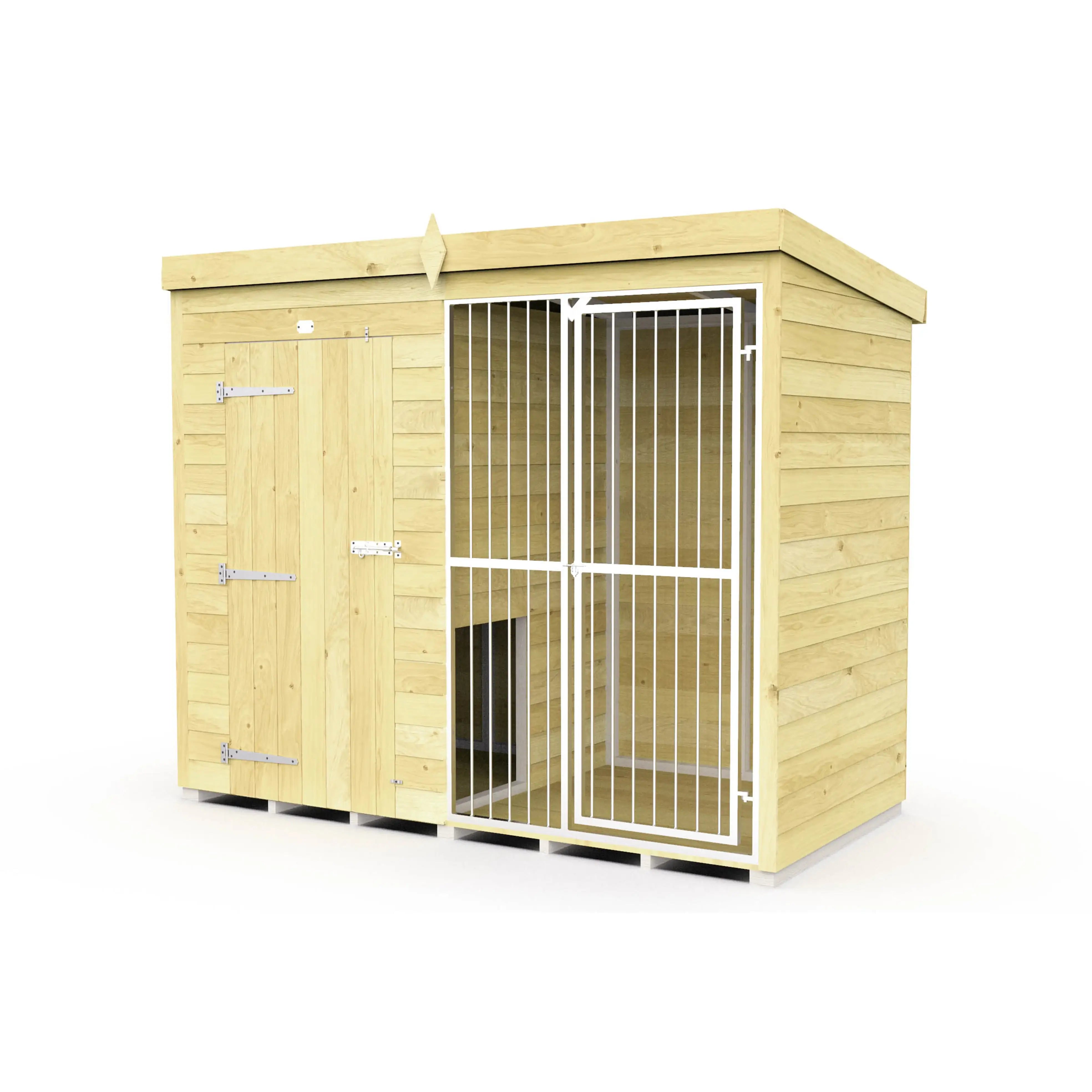 Dog Kennel And Run (Full Height With Bars)
