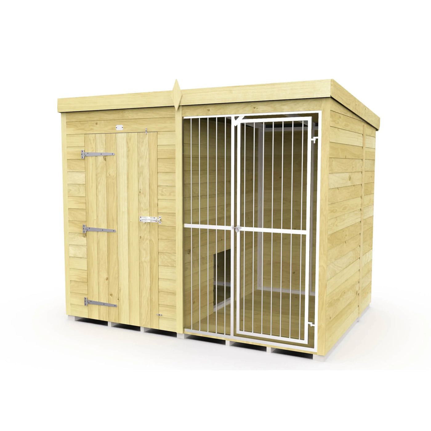 Dog Kennel And Run (Full Height With Bars)