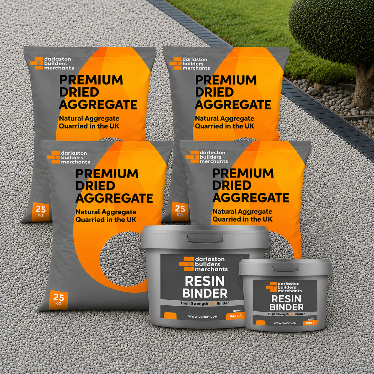 Resin Bound DIY Landscaper Kit – 4m² – Azulado Marble 2–5mm (Resin & Gravel Included)