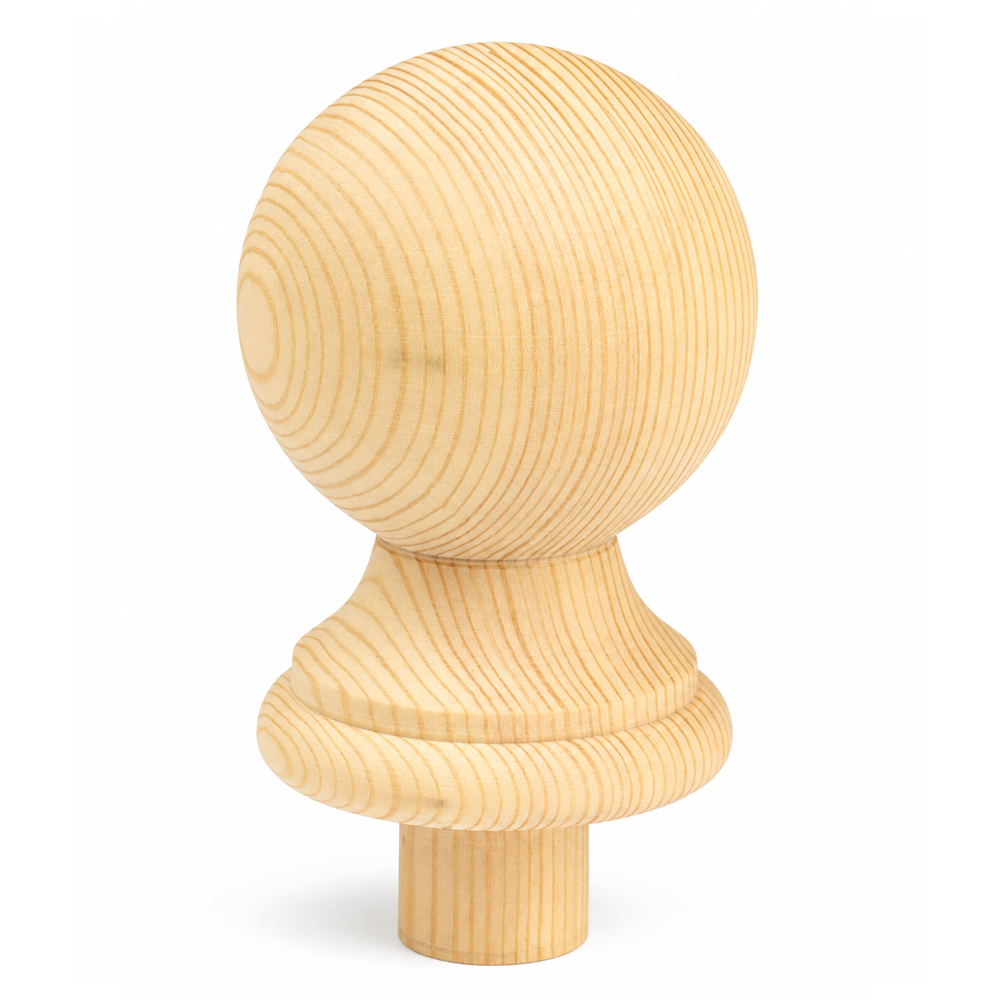 BALL CAP 90X90MM PINE (FOR NEWEL POST)