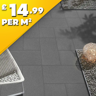 Barberino Nero Outdoor Porcelain Paving TIle | 800 x 400mm x 16mm
