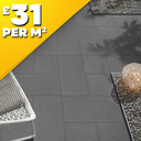 Barberino Nero Outdoor Porcelain Paving Tile | 400 x 400mm