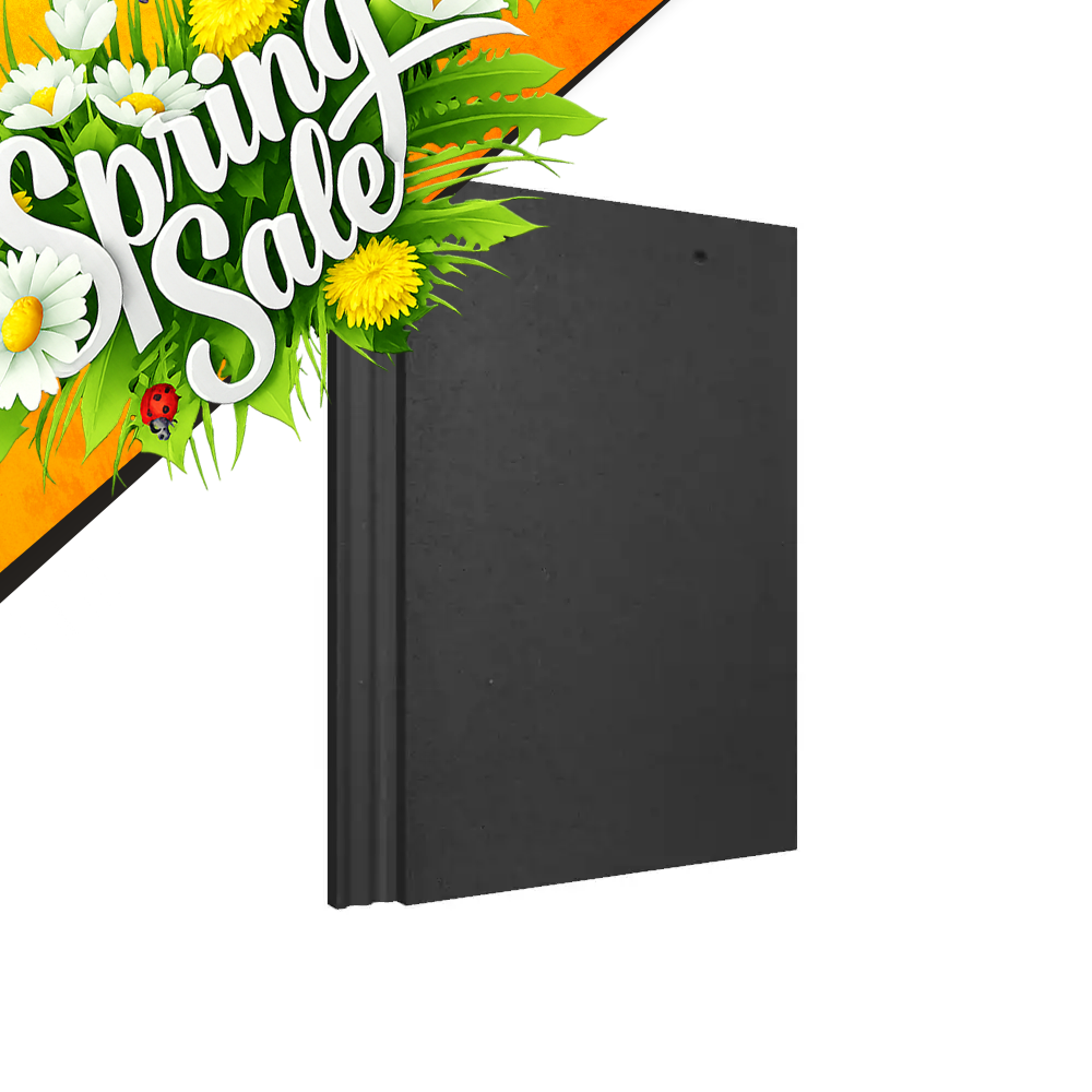 Black Flat Top Slate Roof Tile 420x330mm