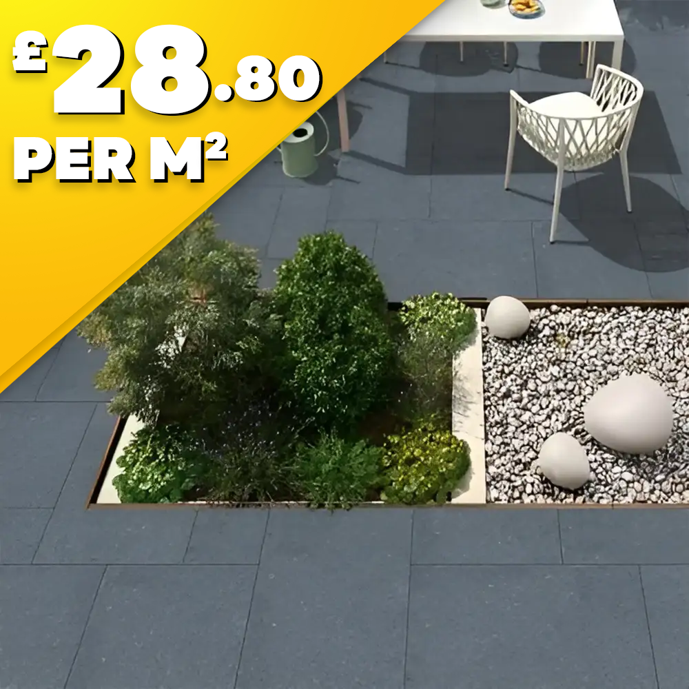 Bluestone Real Outdoor Porcelain Paving Kit 8.1M2