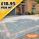 Bradstone Monksbridge Tegula 50mm Paver Block Paving 4 size - Cinder 9.6m2 Pack