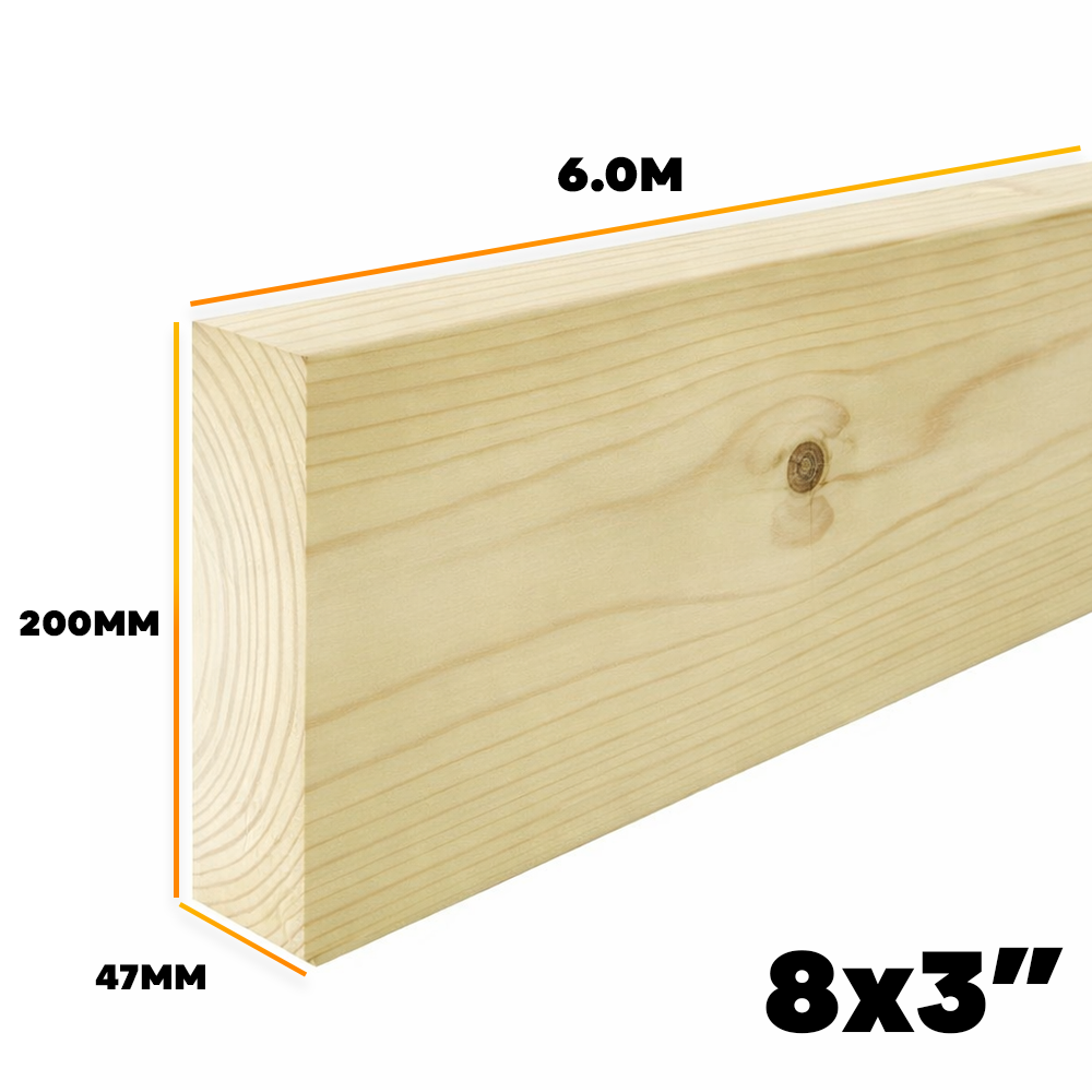 C24 75X200 Treated Tanalised Sawn Timber (8x3) 6.0m Length