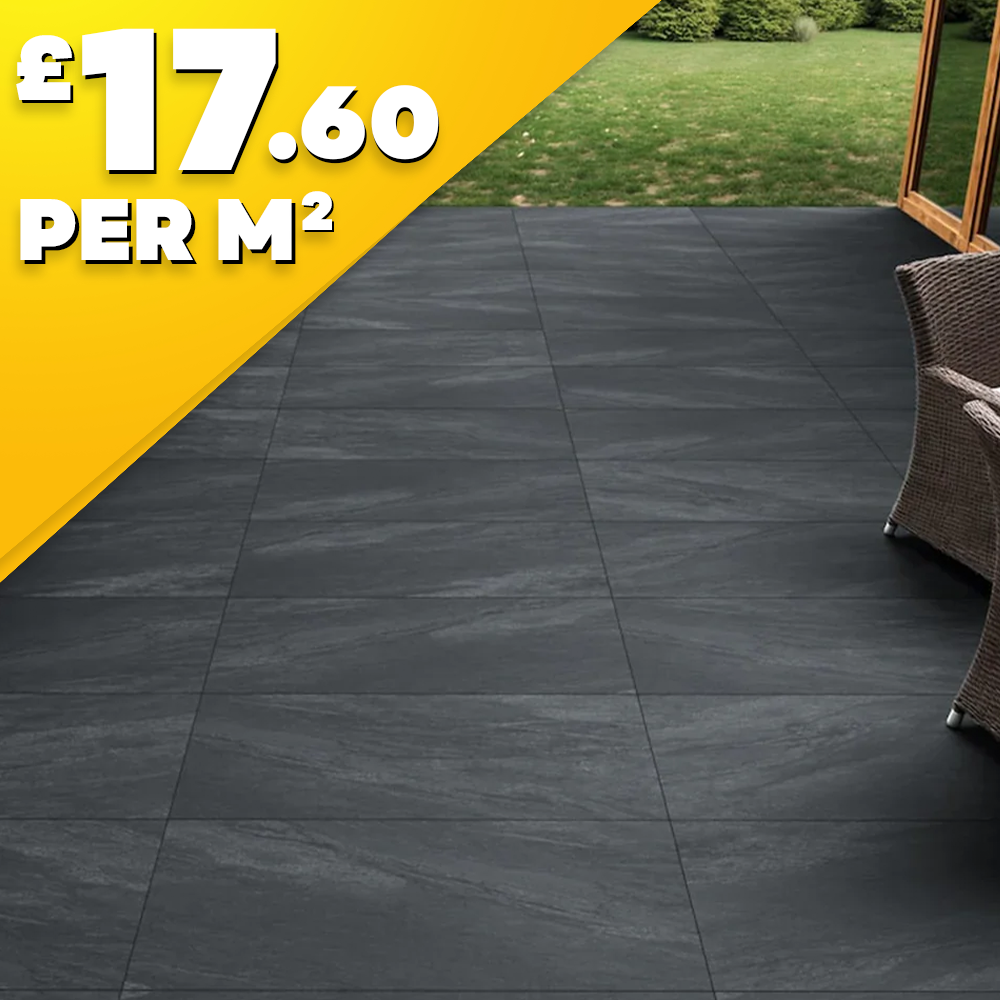 Cathedral Anthracite 20mm Outdoor Porcelain Paving TIle | 900 x 600mm