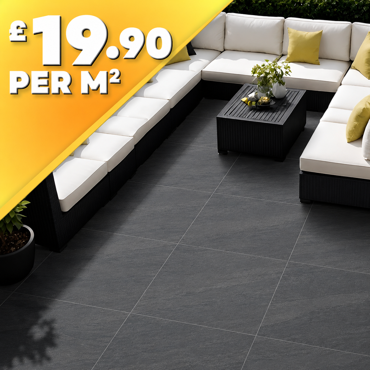 Cathedral Anthracite 20mm Outdoor Porcelain Paving TIle | 900 x 600mm