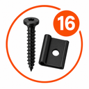 COMPOSITE CLADDING FIXING PACK (PACK OF 16 SCREWS & 16 CLIPS)