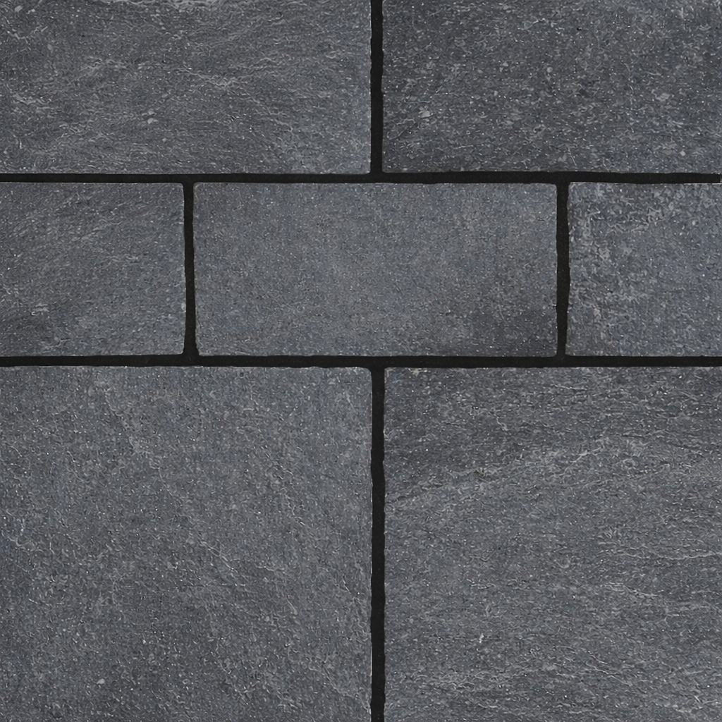 Black Slate Indian Natural Sandstone Paving Pack 22mm Calibrated 10.2m2 Patio Kit