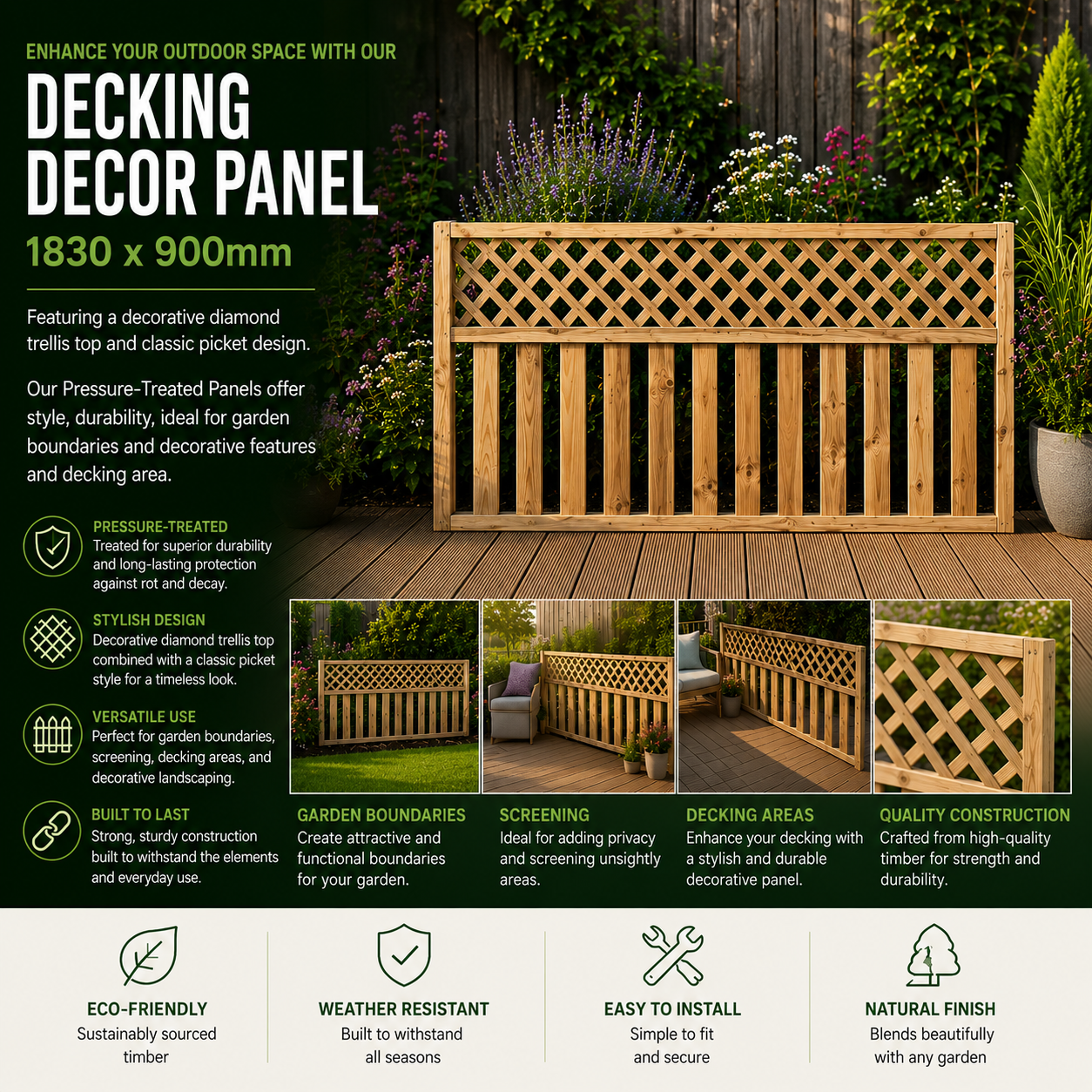 Decking Decor Panel 1830 x 900mm