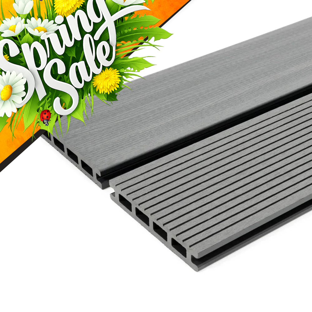 Saige Grey Composite Decking Board 137x23mm x 3.6m