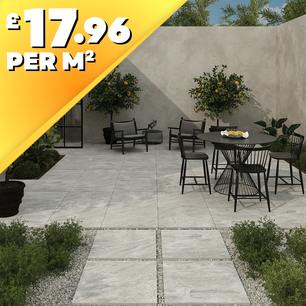 Sierra Quartz Grey  20mm Outdoor Slab  Porcelain Paving Tile 900x600mm